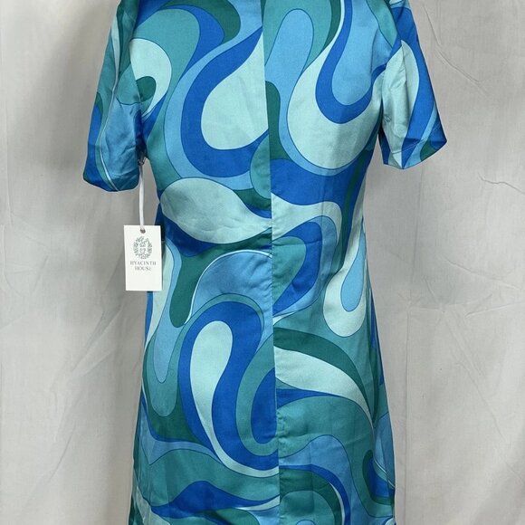 Hyacinth House Women’s Retro Geo Duffy Mini Dress Size XS Blue – New with Tags - Picture 2 of 8